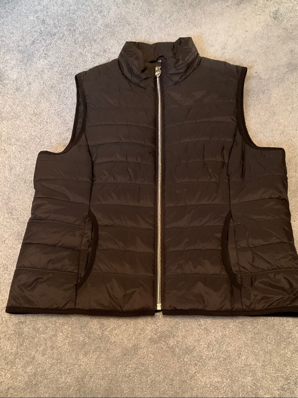 Guess Quilted Zip-Front Women's Black Vest